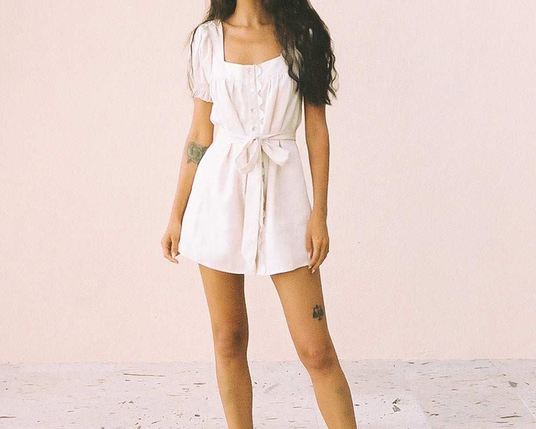 By S-kin | Linen Dress in Natural | Sustainable Melbourne Label