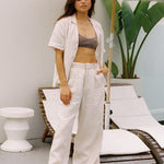 By S-kin | Ray Linen Pants in Natural | Sustainable Melbourne Label