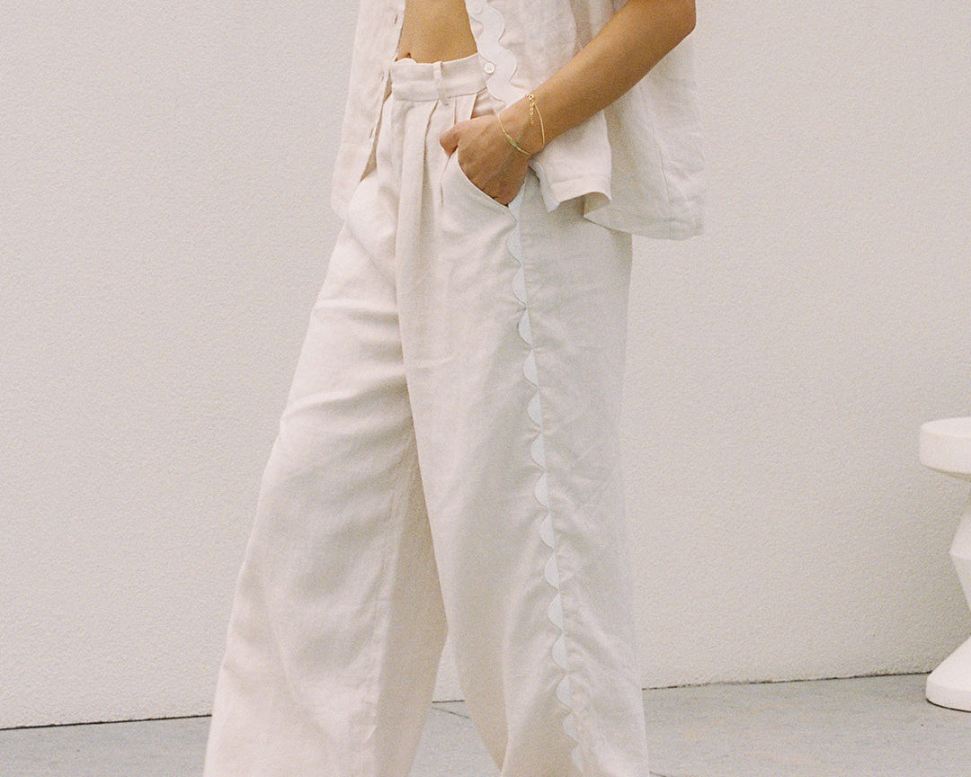 By S-kin | Ray Linen Pants in Natural | Sustainable Melbourne Label